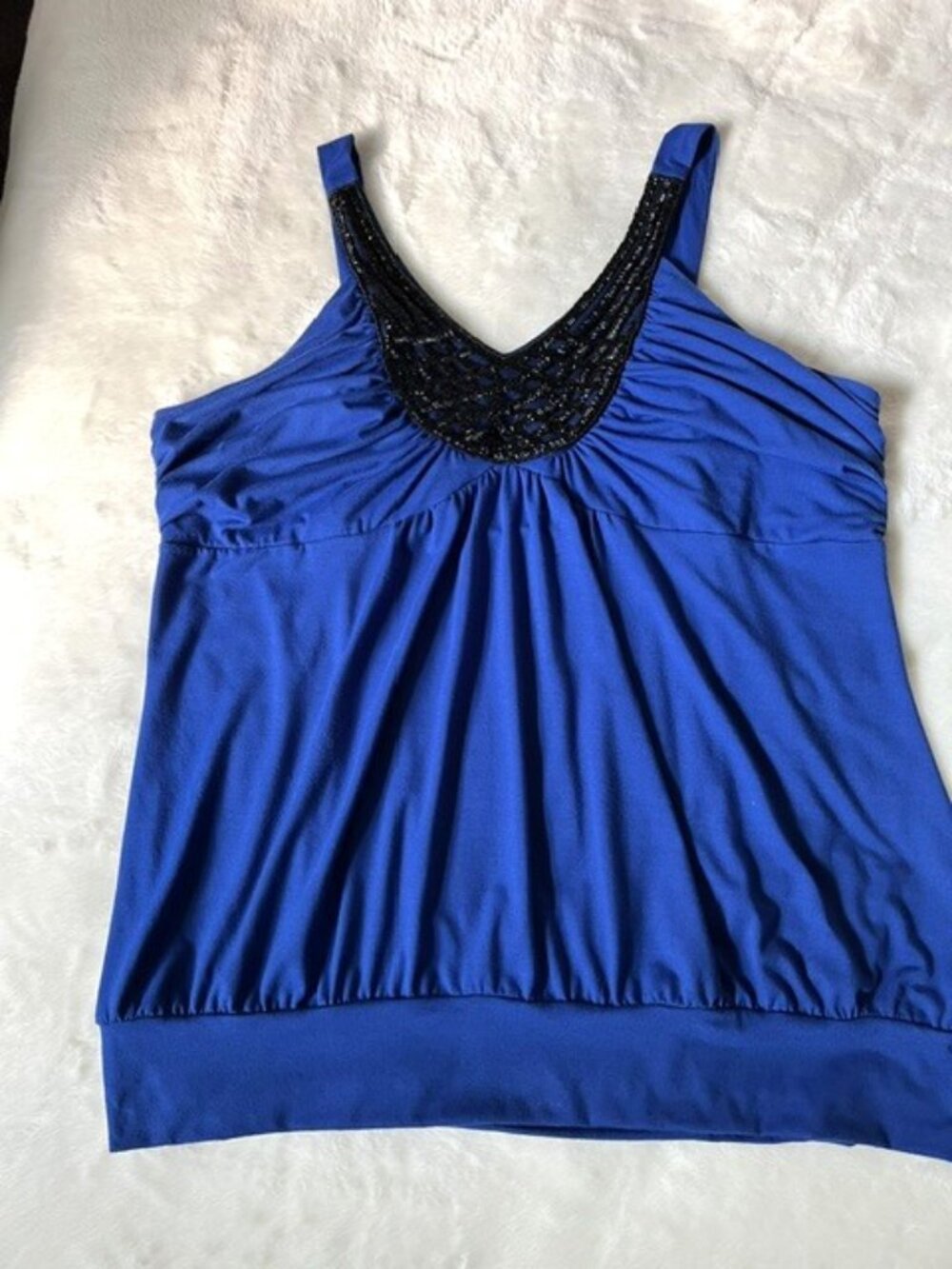 Plus Sz 3 Maurices Royal Blue Top w/ Beading
